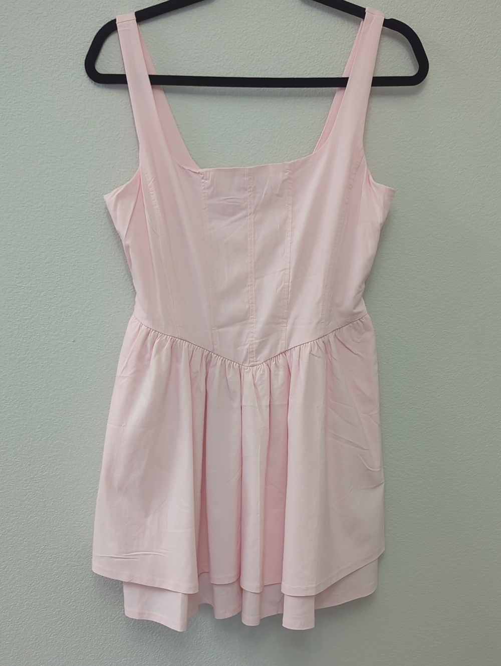 Haute Monde Medium Light Pink Sleeveless A-Line Mini Dress